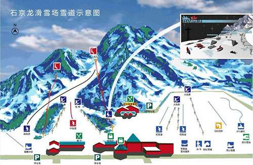 	石京龙滑雪场雪道图,石京龙滑雪场雪道坡度