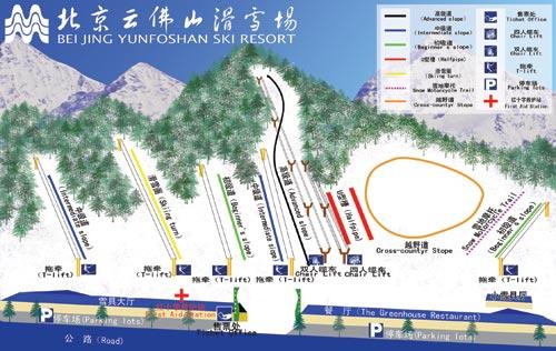 云佛山滑雪场雪道介绍,云佛山滑雪场雪道角度,云佛山滑雪场雪道地图